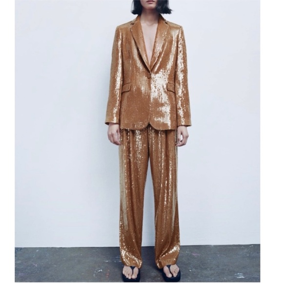 Zara sequin blazer and pants set LIMITED EDITION - Picture 2 of 14